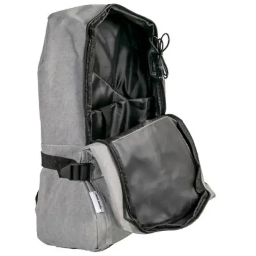 Comet Laptop Backpack & USB Port Grey Open